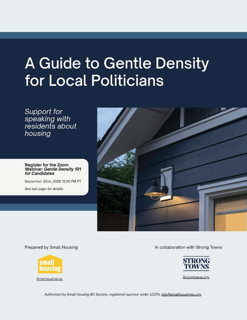 The cover image of the booklet: A Guide to Gentle Density for Local Politicians.